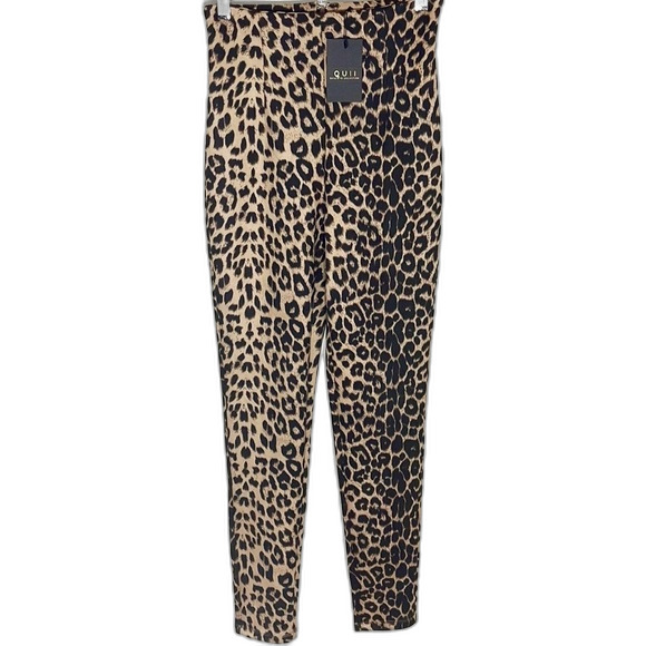 Quii Taupe Cheetah Print Legging Pants Size Small NWT - Picture 1 of 9